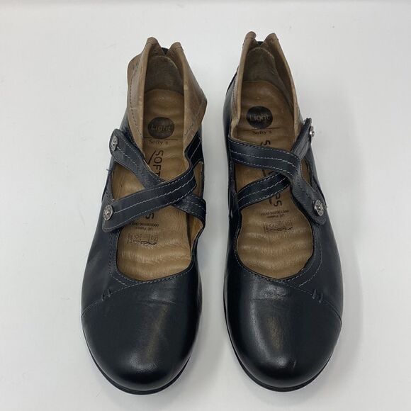 Softwaves Leather Criss Cross Straps Mary Jane Shoes - Picture 4 of 14